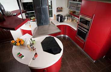 Image showing Red modern kitchen