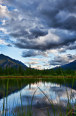 Image showing Vermillion Lakes at Dusk