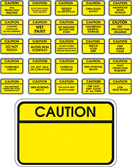 Image showing Yellow vector caution signs