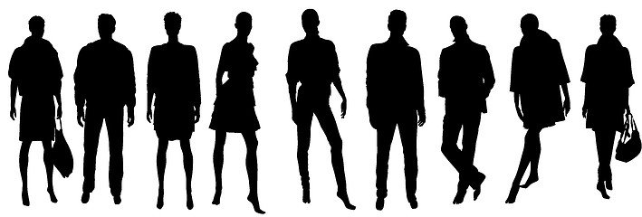 Image showing Vector people silhouettes