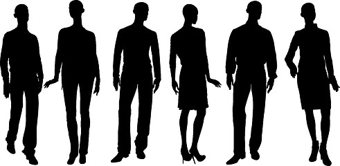 Image showing Vector people silhouettes