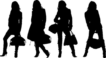 Image showing Shopping posing girls