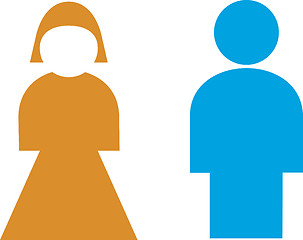 Image showing Restroom sign, male, female