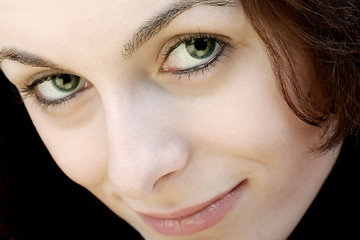 Image showing Woman with green eyes
