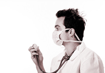 Image showing Doctor with stethoscope