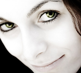 Image showing Woman with green eyes