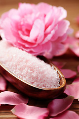 Image showing bath salt with rose