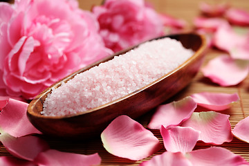 Image showing bath salt with rose