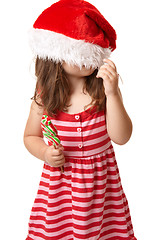 Image showing Christmas child with santa hat