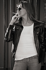 Image showing beautiful smoking girl