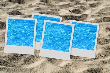 Image showing Set of pictures on sand