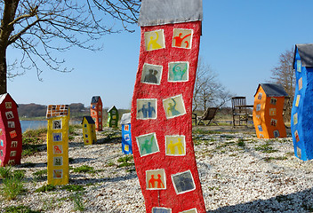 Image showing Mini town art installation