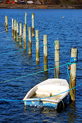 Image showing moored dinghy