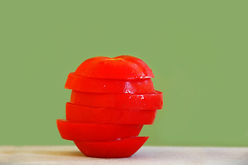 Image showing Tomato slices stack