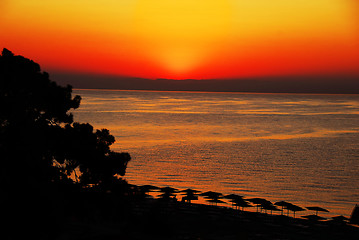 Image showing Sunrise over sea