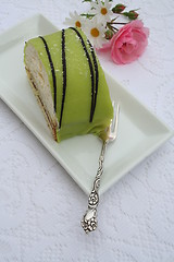 Image showing Princess pastry with green marzipan
