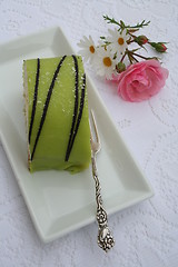 Image showing Princess pastry with green marzipan