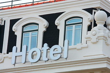 Image showing Hotel Sign and Windows