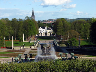 Image showing The fountain - Vigeland park Oslo