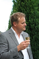 Image showing Swedish man with a glass of champagne