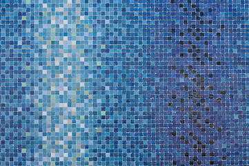 Image showing Blue colored mosaic squares