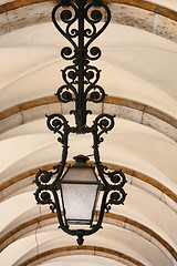 Image showing Typical metal street lamp at Lisbon