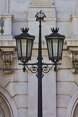 Image showing Typical metal street lamp at Lisbon
