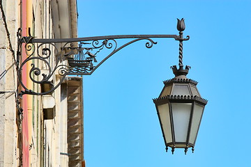 Image showing Typical metal street lamp at Lisbon