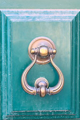 Image showing an old metal door handle knocker