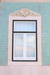 Image showing Old window of traditional fisherman houses of Lisbon, Portugal