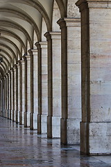 Image showing Commerce Square 18th century Arcades in Lisbon, Portugal