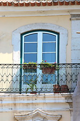 Image showing Old window of traditional fisherman houses of Lisbon, Portugal