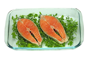 Image showing fresh salmon steak