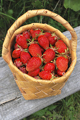 Image showing basket of the strawberries