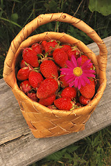 Image showing basket of the strawberries