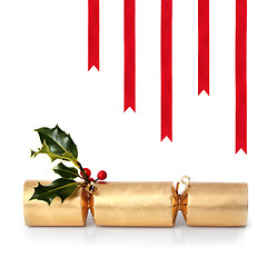 Image showing  Christmas Cracker and Ribbons