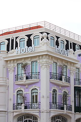 Image showing Hotel Sign and Windows