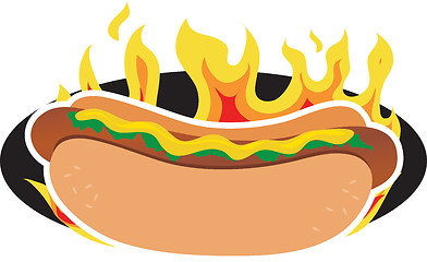 Image showing Flaming Hot Dog