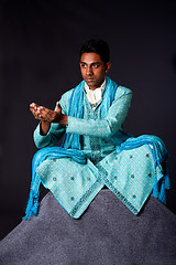 Image showing Hindu man sitting in lotus position