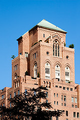 Image showing Brick building arched window architecture