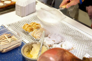 Image showing Poffertjes mini pancakes