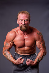 Image showing Middle aged man body builder