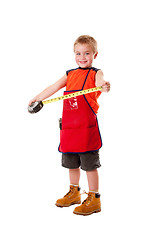 Image showing Boy with measuring tape