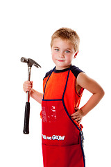 Image showing Boy with hammer