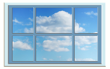 Image showing perfect blue sky through the window