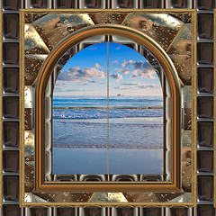 Image showing beach through the window