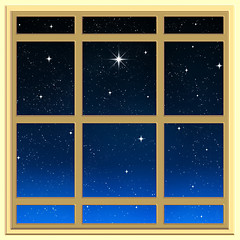 Image showing bright star through the window