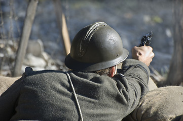 Image showing Soldier shooting