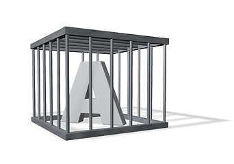 Image showing letter a in cage