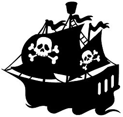 Image showing Pirate ship silhouette